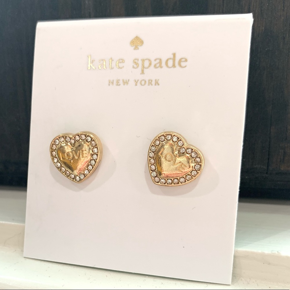 Kate Spade gold heart Stud Earrings - Picture 4 of 5